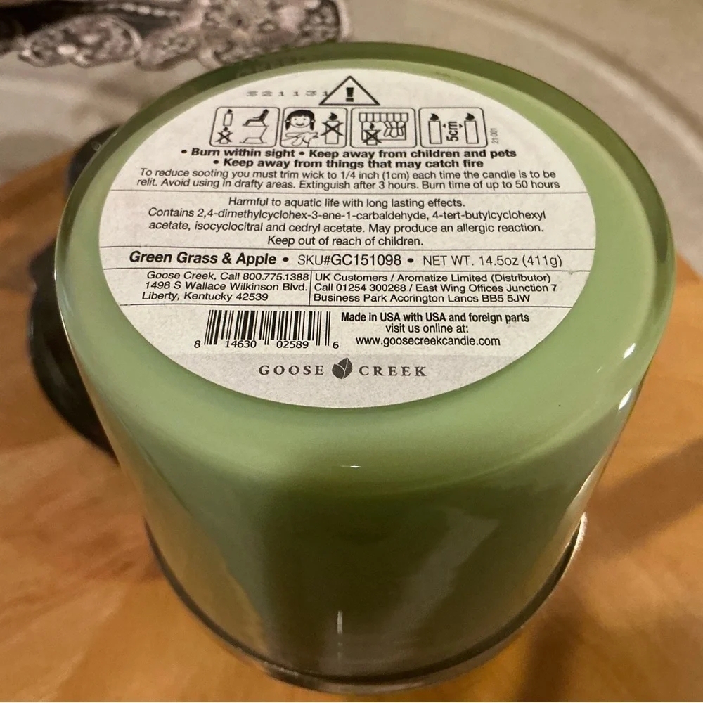 Goose creek green grass and apple 3-wick candle 14.5 oz Discontinued Rare